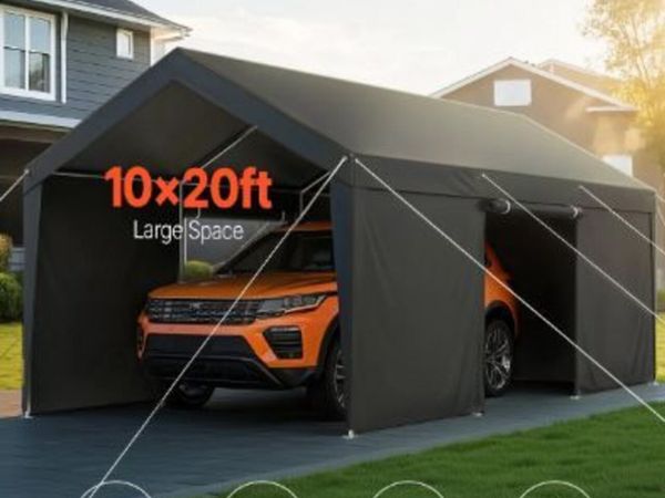 Carport, 10 x 20 FT Outdoor Car Canopy - Main image