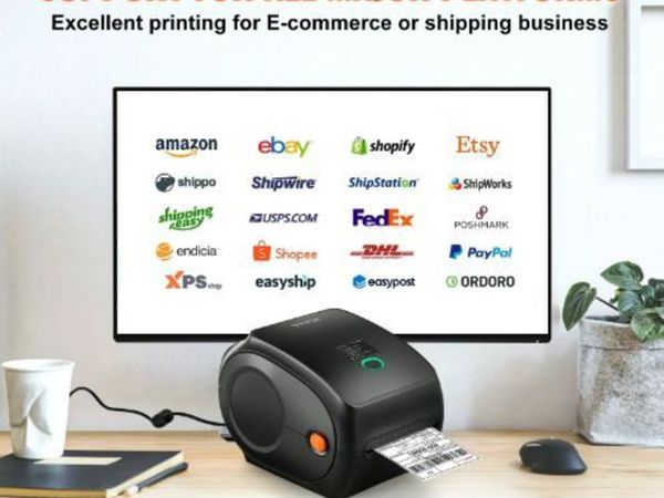 Thermal Label Printer, 300DPI for 4x6 Mailing - Main image