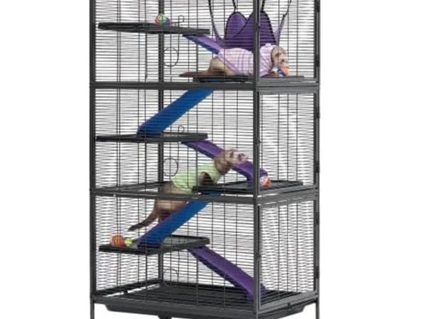 Metal Small Animal Cage 149 cm 6-Tier Rolling Ferr - Main image