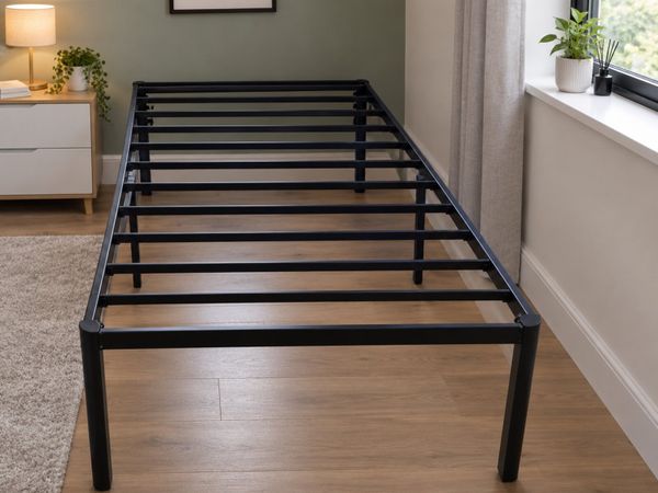 Very Sturdy Black Metal Single Bed Frame - Deliver - Main image