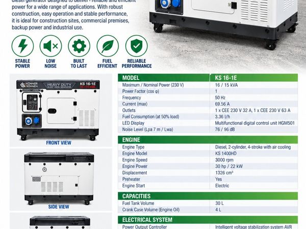 Könner & Söhnen 🇩🇪16kVA  Diesel Generator €6750 - Main image