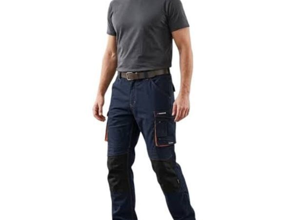 Black Grey Blue Workmans Job Site DIY Work Trouser - Main image