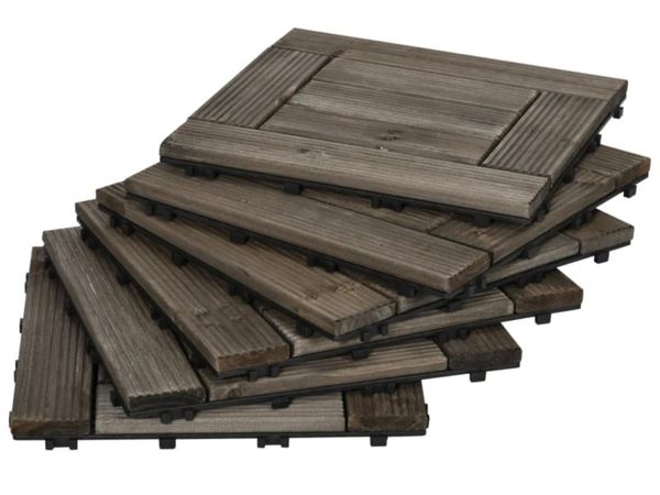 27 Pcs Wooden Interlocking Decking Tiles, 30 x 30 - Main image