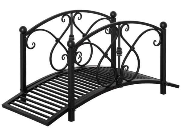 102L x 48W x 49H Classic Metal Garden Bridge with - Main image