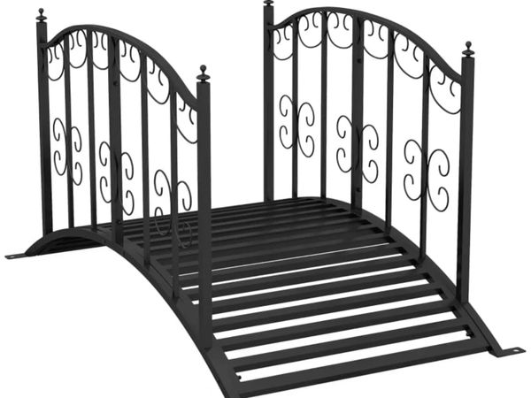 1.2M Metal Decorative Scrollwork Arch Garden Bridg - Main image