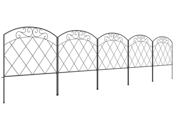 3m Decorative Metal Garden Fence - Diamond and Swi - Main image