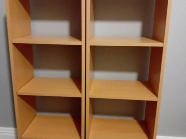 2 Beech Effect Wooden Book Shelfs/Storage - Main image