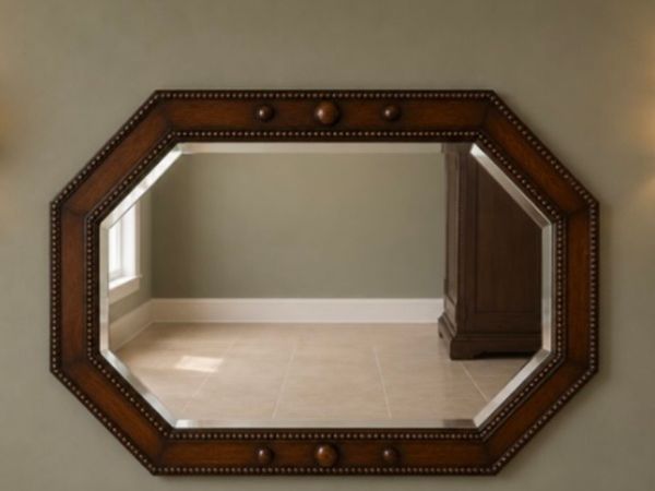 Edwardian oak wall mirror - Main image