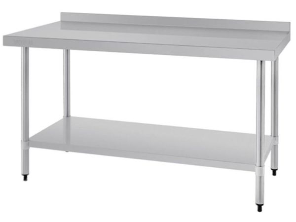 Vogue Stainless Steel Table with Upstand NEW - Main image