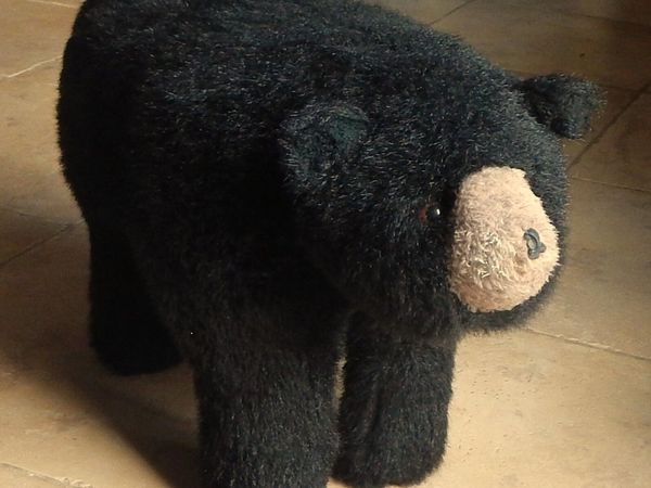 Vintage Black Bear Footstool - Main image