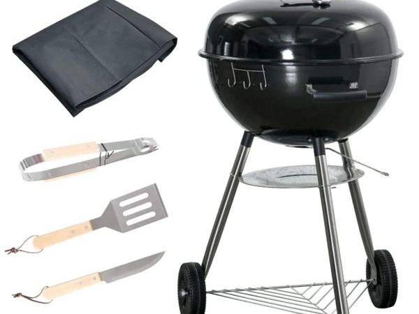 Kettle Grill with Knife, Turner, and Grill Tongs, - Main image