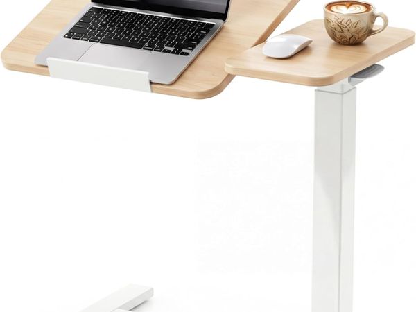 Fit Dual Overbed Table with Wheels C-Shape Bedside - Main image