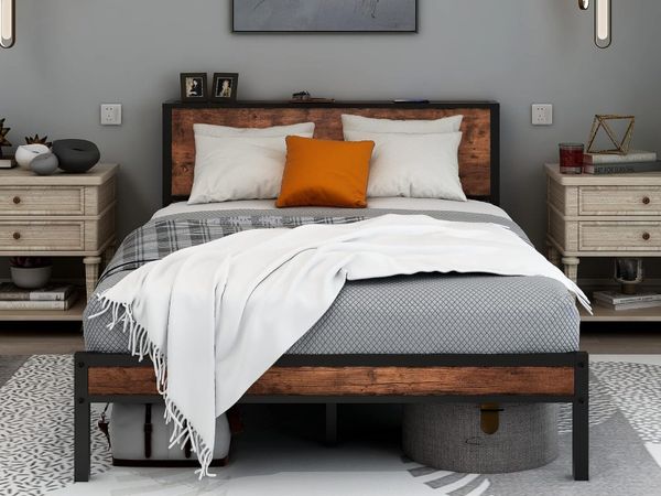Bed Frame with Storage Headboard - Main image