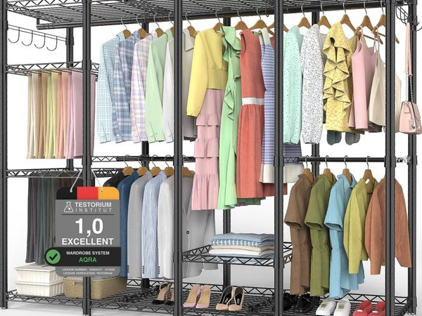 Metal Open Wardrobe Heavy Duty Clothes Rail - Main image