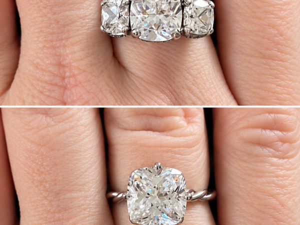 Engagement/Anniversary Moissanite Rings - 2 Rings - Main image