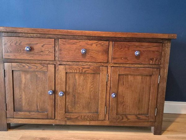 Solid wood side board in traditional oak finish - Main image
