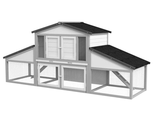 Large Rabbit Hutch with Run, Outdoor Bunny Cage, w - Main image