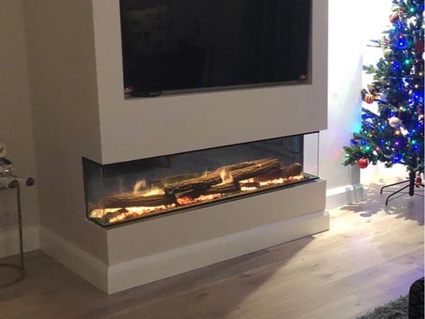 Three-Sided Electric Fire – Ideal for Media Wall - Main image