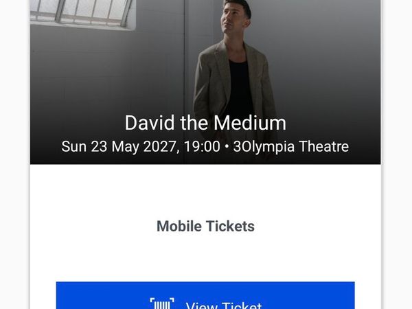 David The Medium VIP Tickets x 2 - Main image