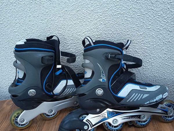 Grey and blue inline skates - Main image