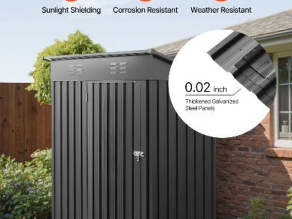 1533 x 876 x 1815 mm Metal Garden Shed - Main image