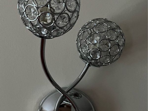NEW 2 X Twin Wall Lights with 2 Crystal Balls - Main image