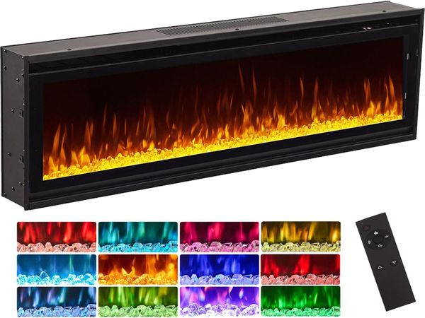 Electric Fire 50 Inch 127CM Recessed Wall Mounted - Main image