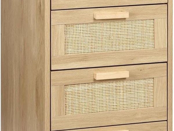 Rattan Chest of Drawers Bedroom Tall Chester - Main image