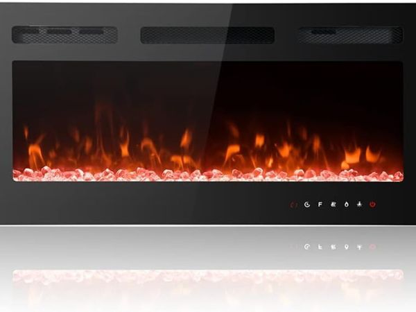 Ultra-Thin Electric Fireplace Low Noise - Main image