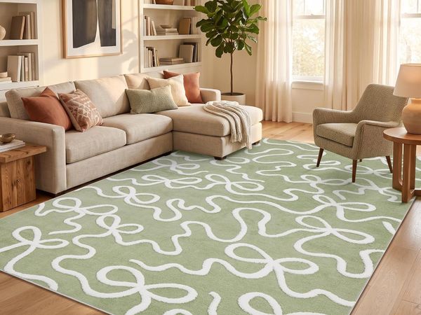 Area Rug Washable Abstract Living Room - Main image