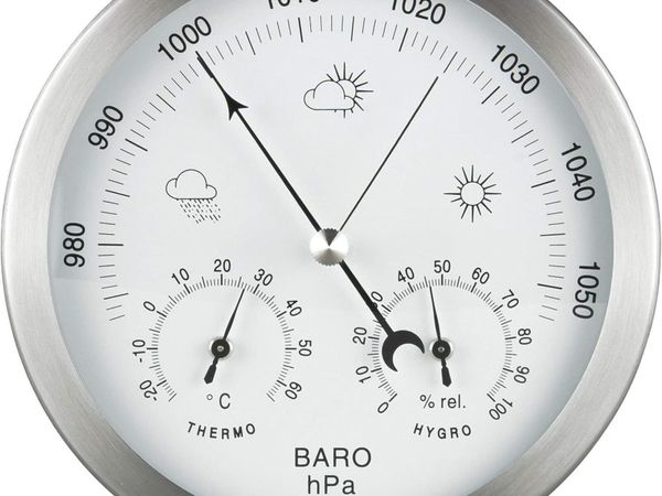 Stainless Steel 3-in-1 Analog Weather Station - Main image