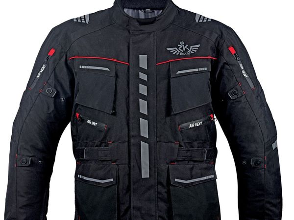 Black Cordura Motorcycle Touring Jacket - Main image