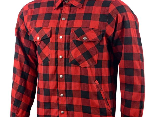 Red & Black Kevlar Motorcycle Shirt - Main image