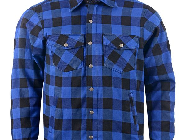 Blue & Black Kevlar Motorcycle Shirt - Main image