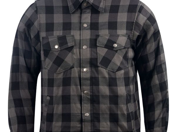 Grey & Black Kevlar Motorcycle Shirt - Main image
