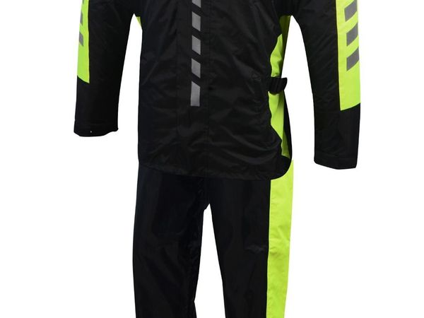Black & Neon Yellow Waterproof Rain Sui - Main image