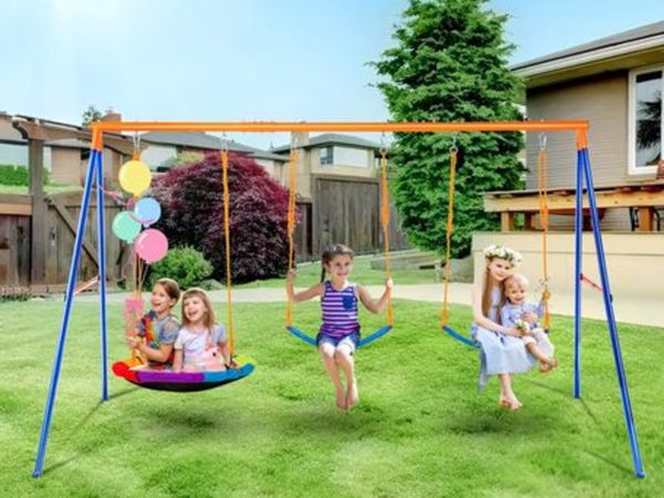 Swing Sets for Backyard,600lbs Load Capacity Swing - Main image