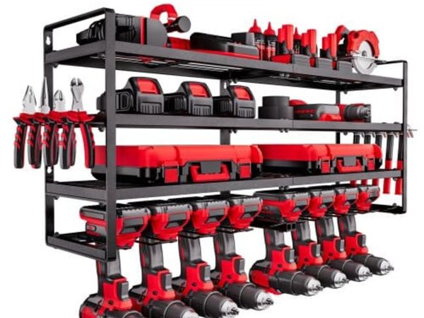 Power Tool Organizer Wall Mount, 4-Layer Storage R - Main image