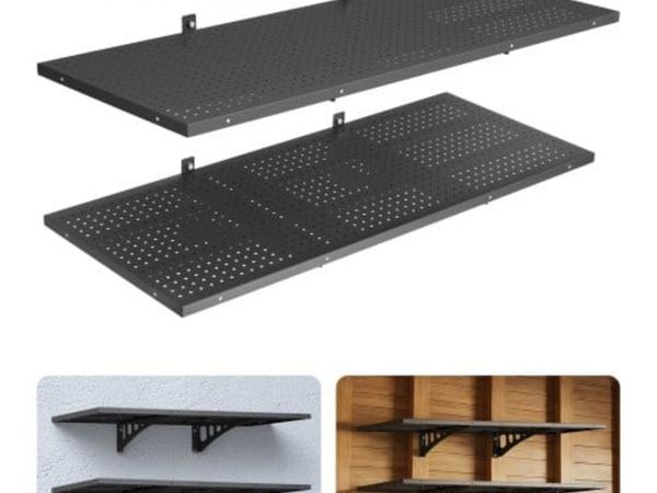 2-Tier Heavy Duty Wall Garage Shelving, 50 x 122 c - Main image