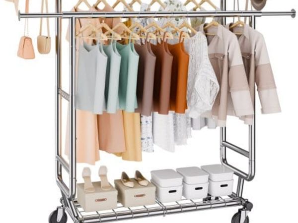 Heavy Duty Clothes Rack, Double Hanging Rod Clothi - Main image