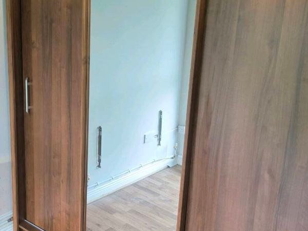 Sliding 3 Door Wardrobe Walnut Colour with lights - Main image