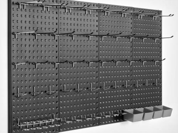 Metal Pegboard Panels, 24" x 12" Pegboard, 4 Panel - Main image
