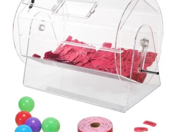 Acrylic Raffle Drum, Holds 10000 Tickets or 300 Ra - Main image