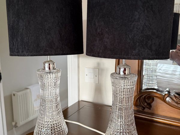 Waterford Crystal lamps with shades - Main image