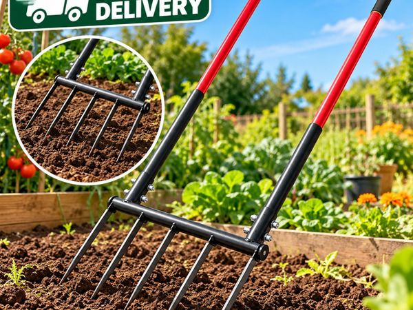 Heavy-Duty Garden Broadfork 5-Tine Steel Digging F - Main image