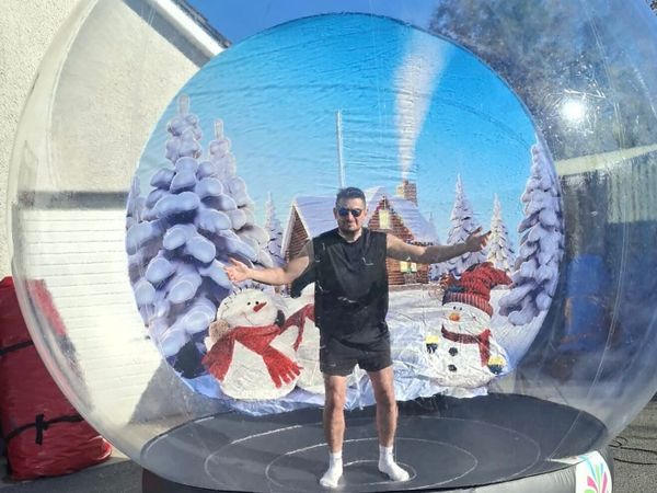 Inflatable Snow Globe Bouncy Castle Obstacle - Main image