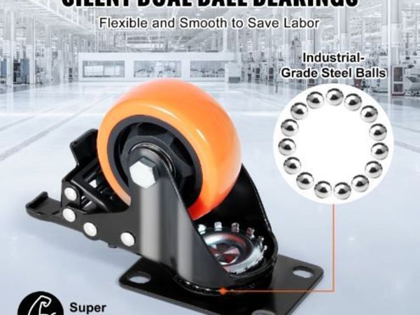 Caster Wheels, 7.6 cm Swivel Plate Casters - Main image