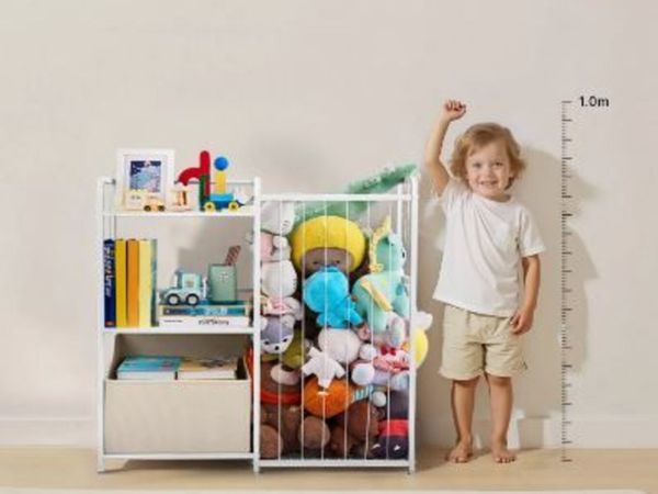 Kids Bookshelf and Stuffed Animal Storage, - Main image