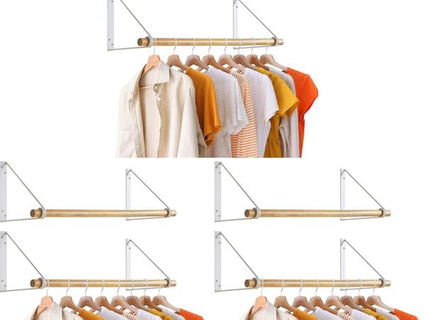 Wood Wall Mounted Clothes Rail Coat (Set of 3) - Main image