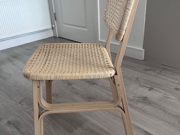 Four Voxlov IKEA light bamboo dining chairs - Main image
